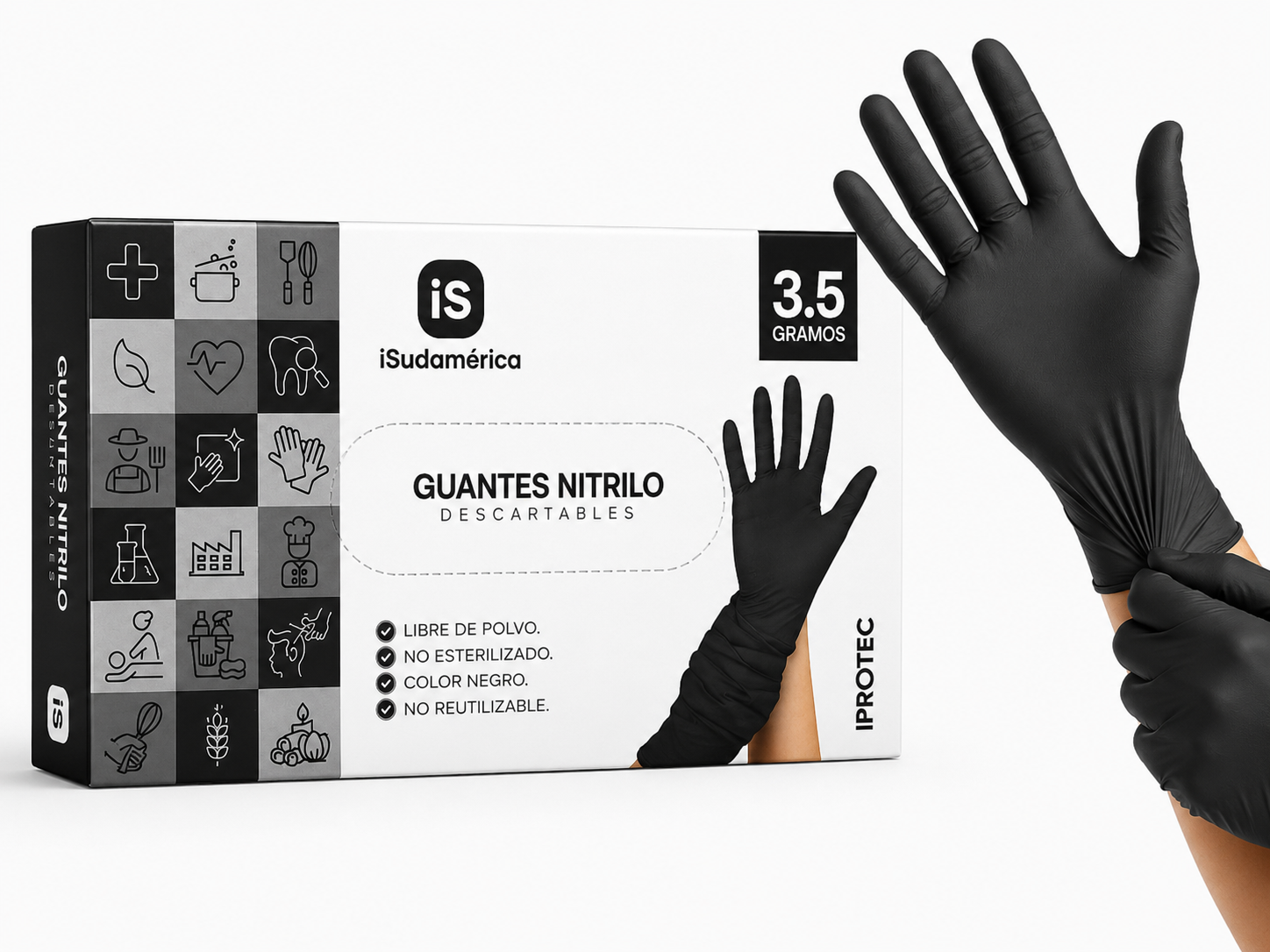 Guantes de Nitrilo · Negro · iSudamérica